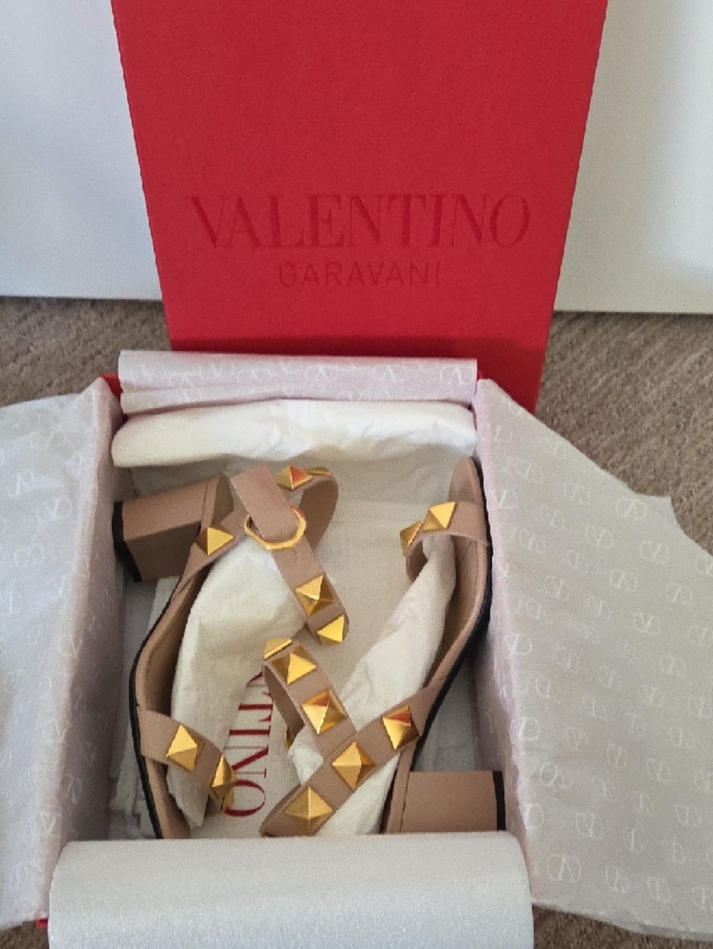 Valentino 60mm Roman Stud Sandal Rose - Picture 7 of 7